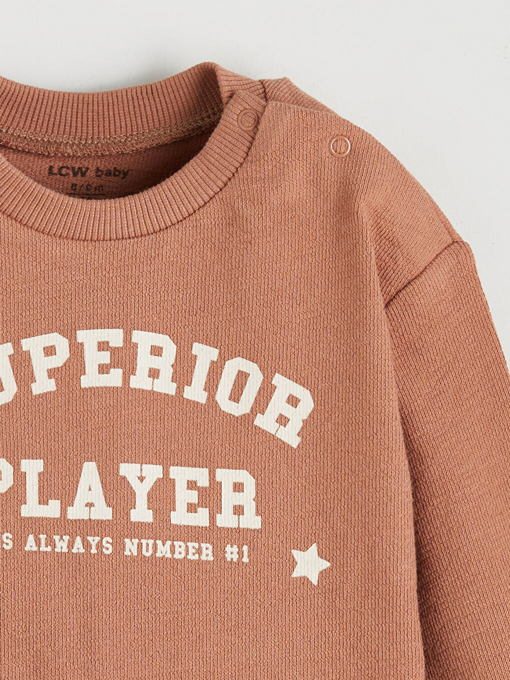 Kahverengi Bisiklet Yaka Uzun Kollu Baskılı Erkek Bebek Tişört ve Eşofman Alt 2'li Takım-2