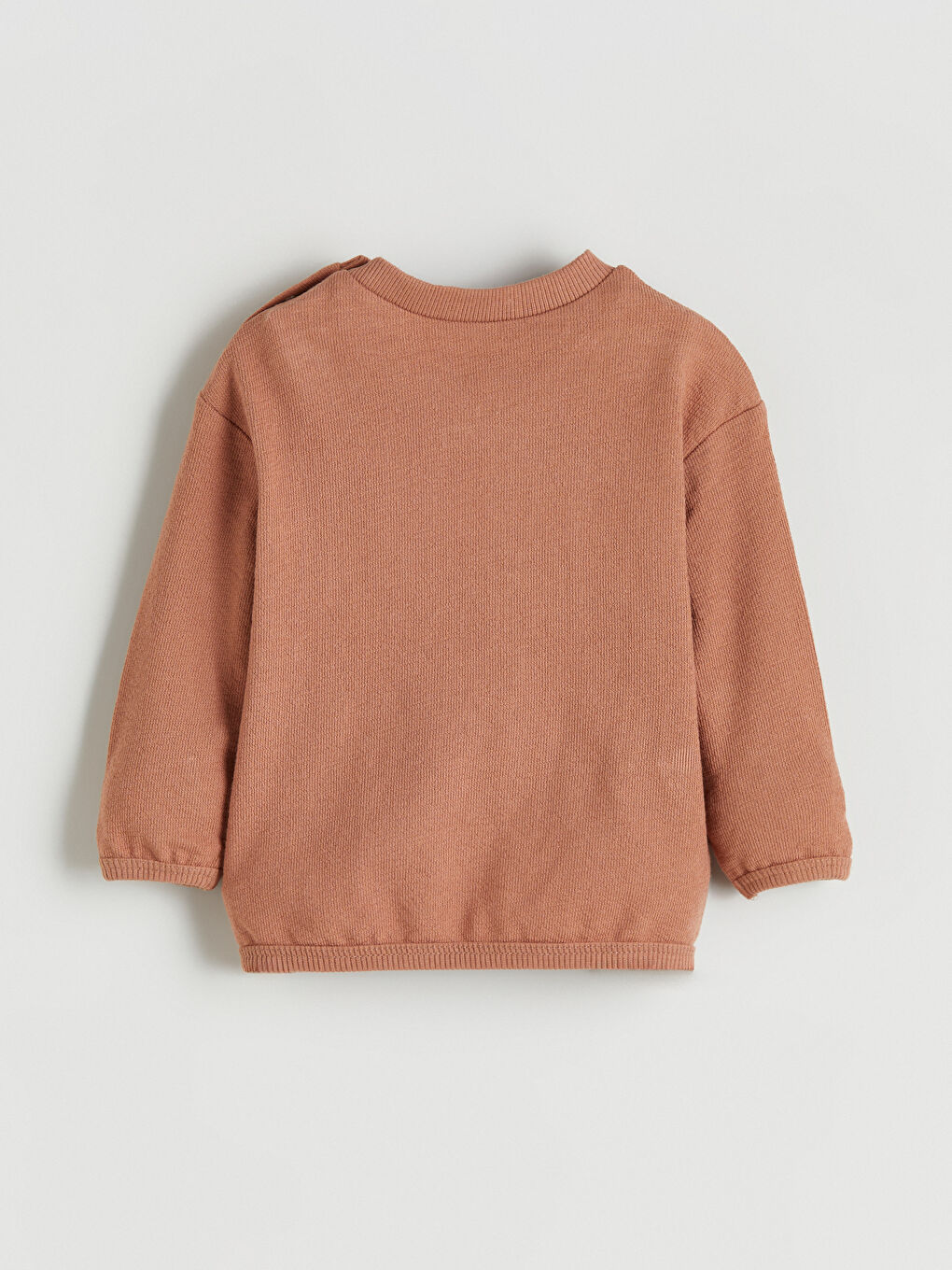 Kahverengi Bisiklet Yaka Uzun Kollu Baskılı Erkek Bebek Tişört ve Eşofman Alt 2'li Takım-3