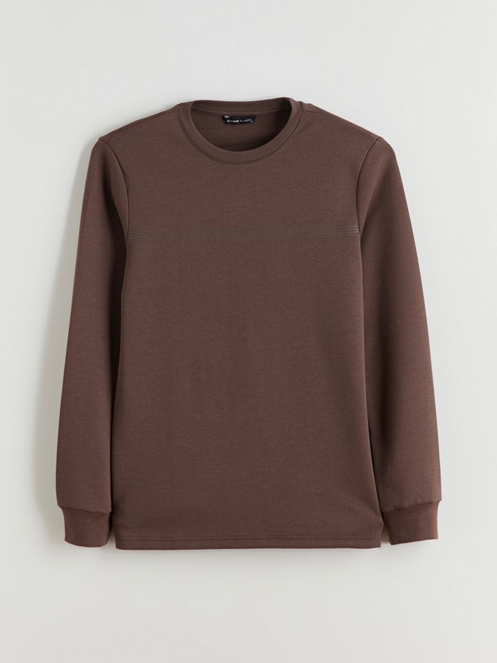 Kahverengi Bisiklet Yaka Baskılı Erkek Sweatshirt-4