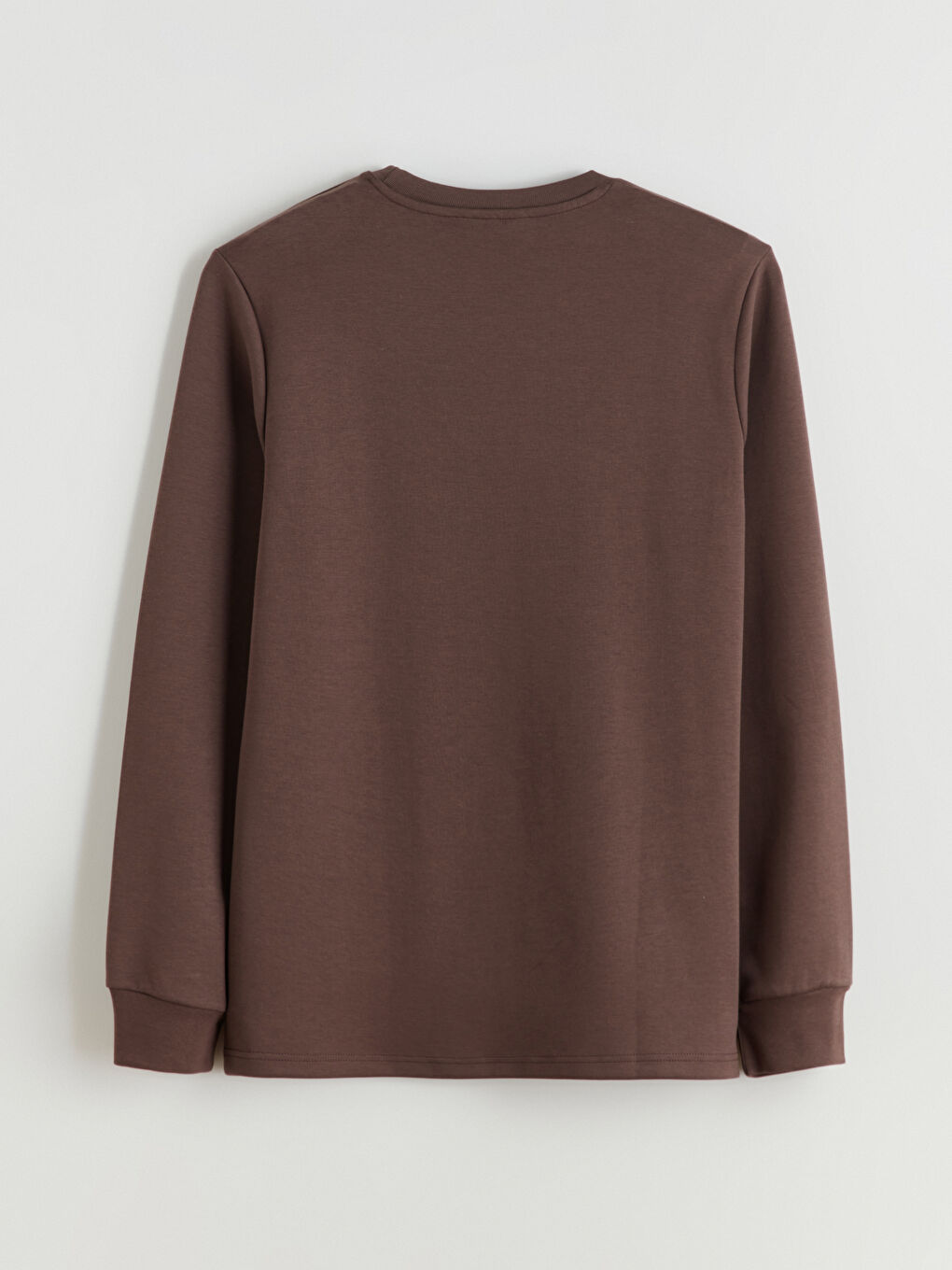 Kahverengi Bisiklet Yaka Baskılı Erkek Sweatshirt-6