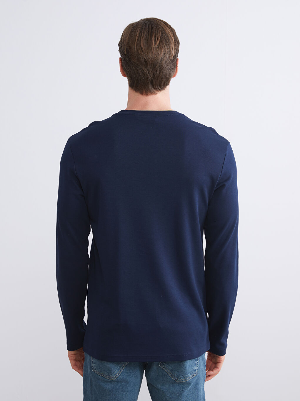 LCWAIKIKI Classic Crew Neck Long Sleeve Printed Men's Sweatshirt -W53314Z8-DWP