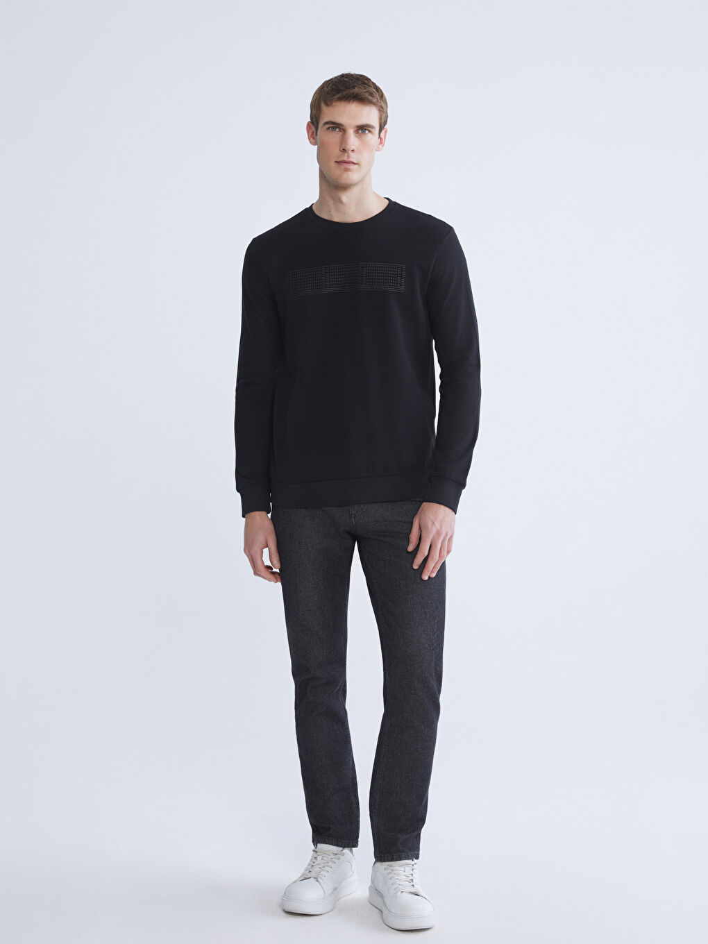 Crew Neck Long Sleeve Printed Men's Sweatshirt-2