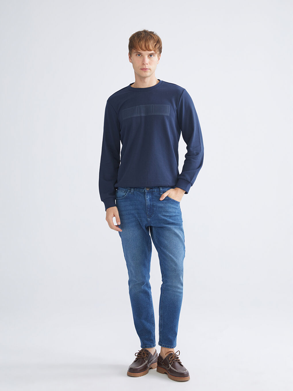 Crew Neck Long Sleeve Printed Men's Sweatshirt-2