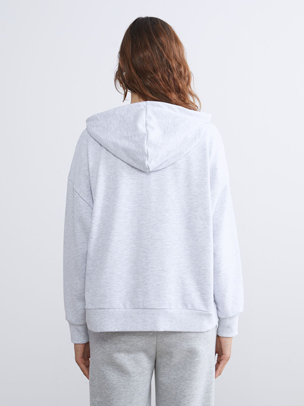LCW Vision Hooded Oversize Women's Zipper Sweatshirt -W53318Z8-LAL