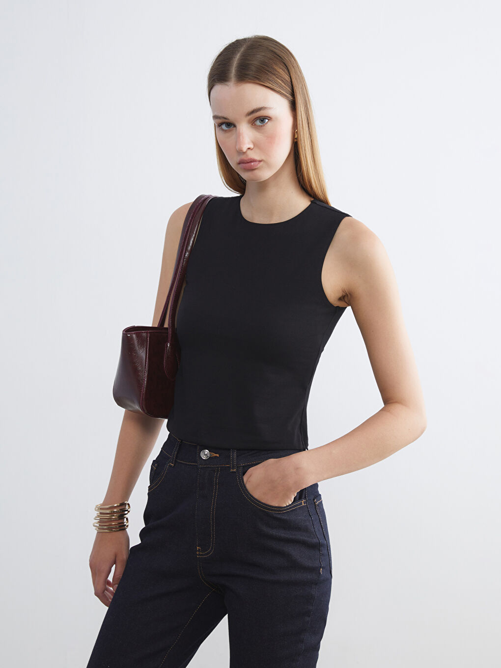 LCW Vision Crew Neck Women's Tank Top -W53323Z8-CVL
