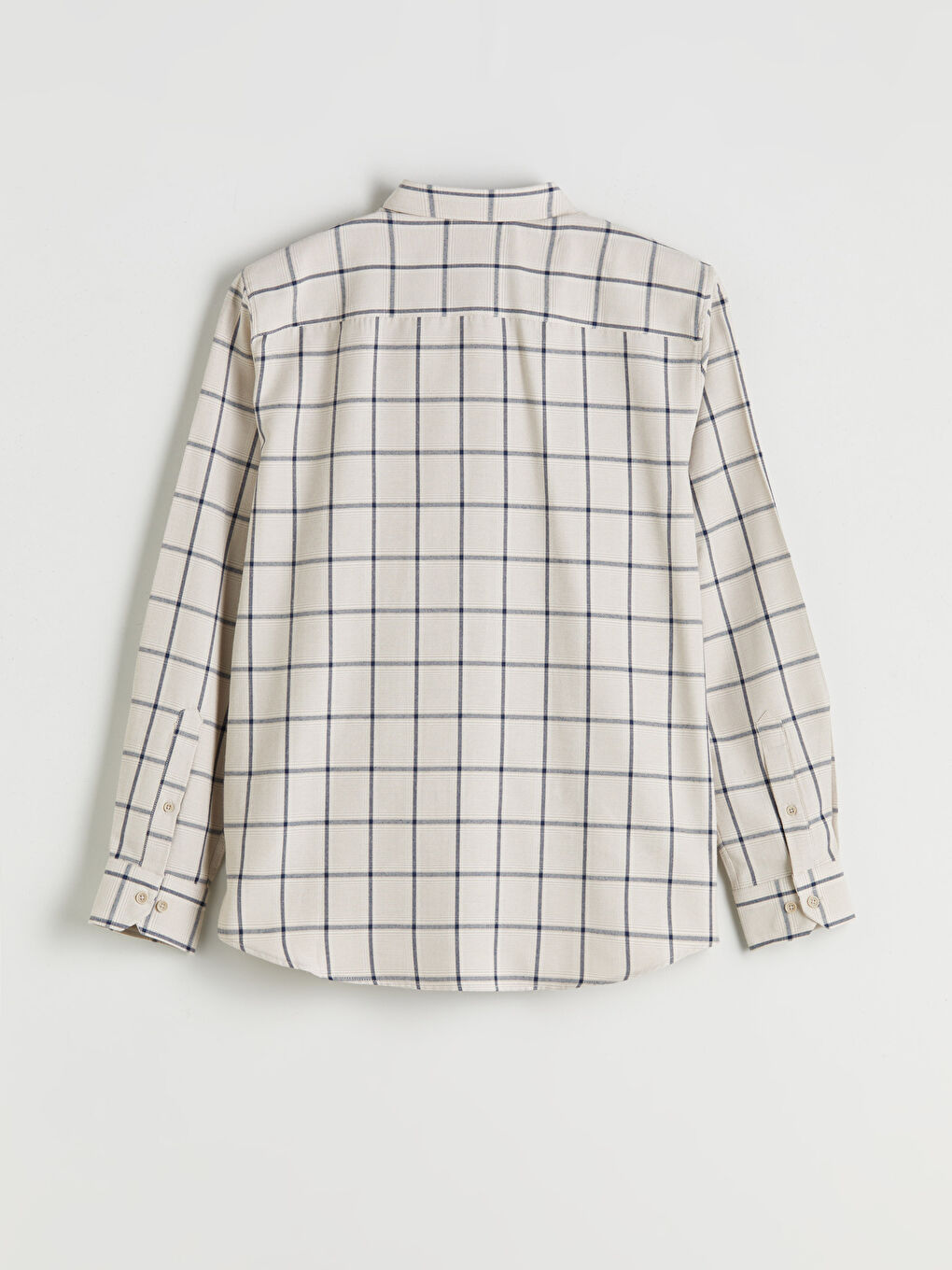 Bej Regular Fit Uzun Kollu Ekose Erkek Gömlek-5