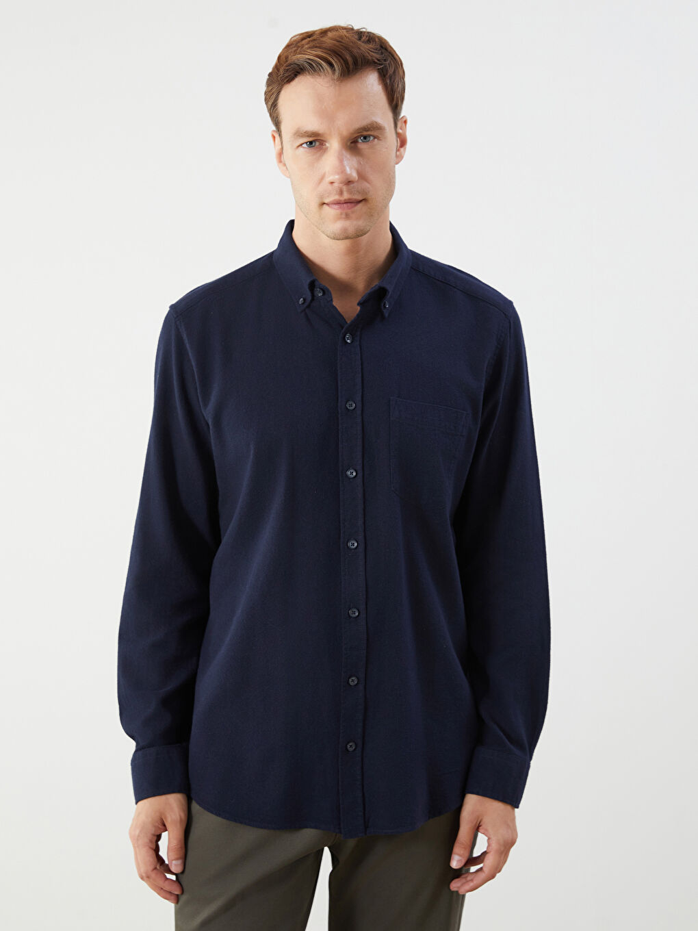 LCWAIKIKI Classic Regular Fit Long Sleeve Dobby Fabric Men's Shirt -W53327Z8-D5E