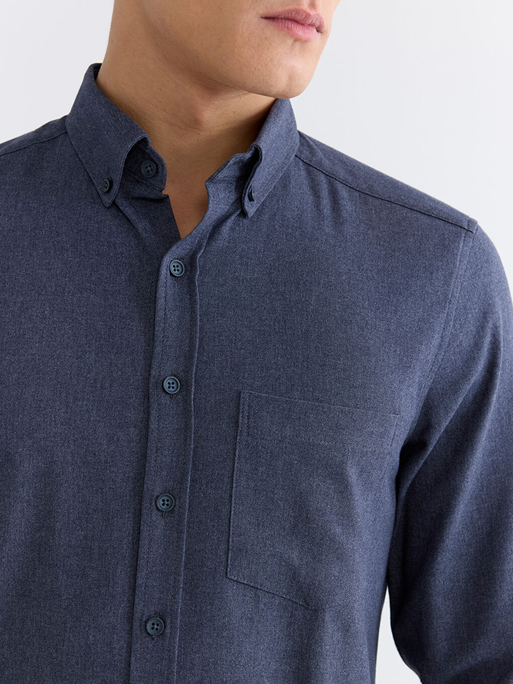 İndigo Regular Fit Uzun Kollu Armürlü Erkek Gömlek-2