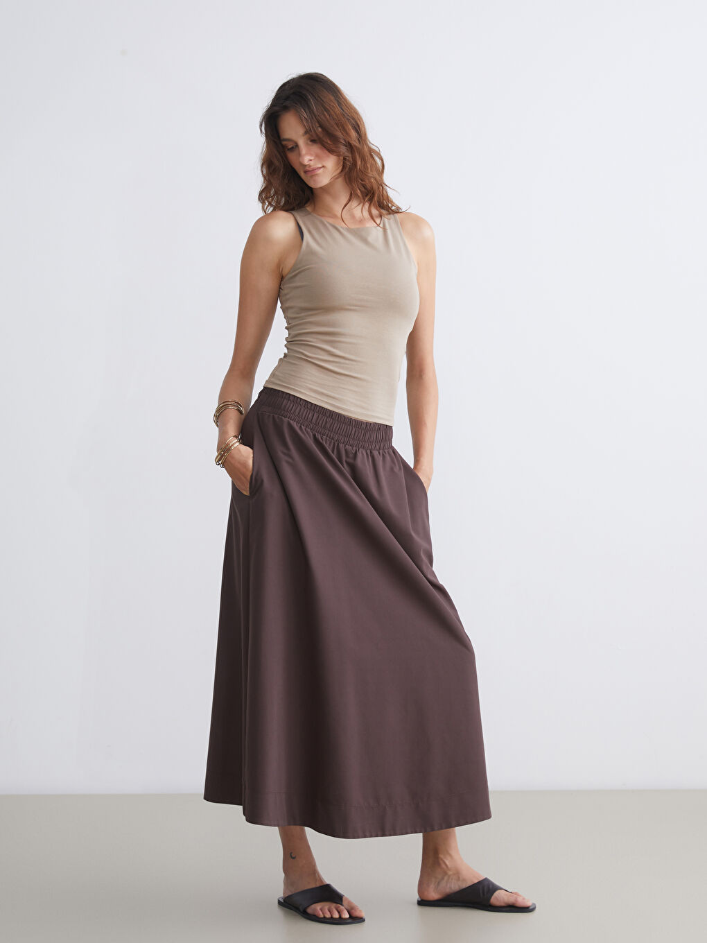 LCW Vision Crew Neck Women's Tank Top -W53328Z8-GRC