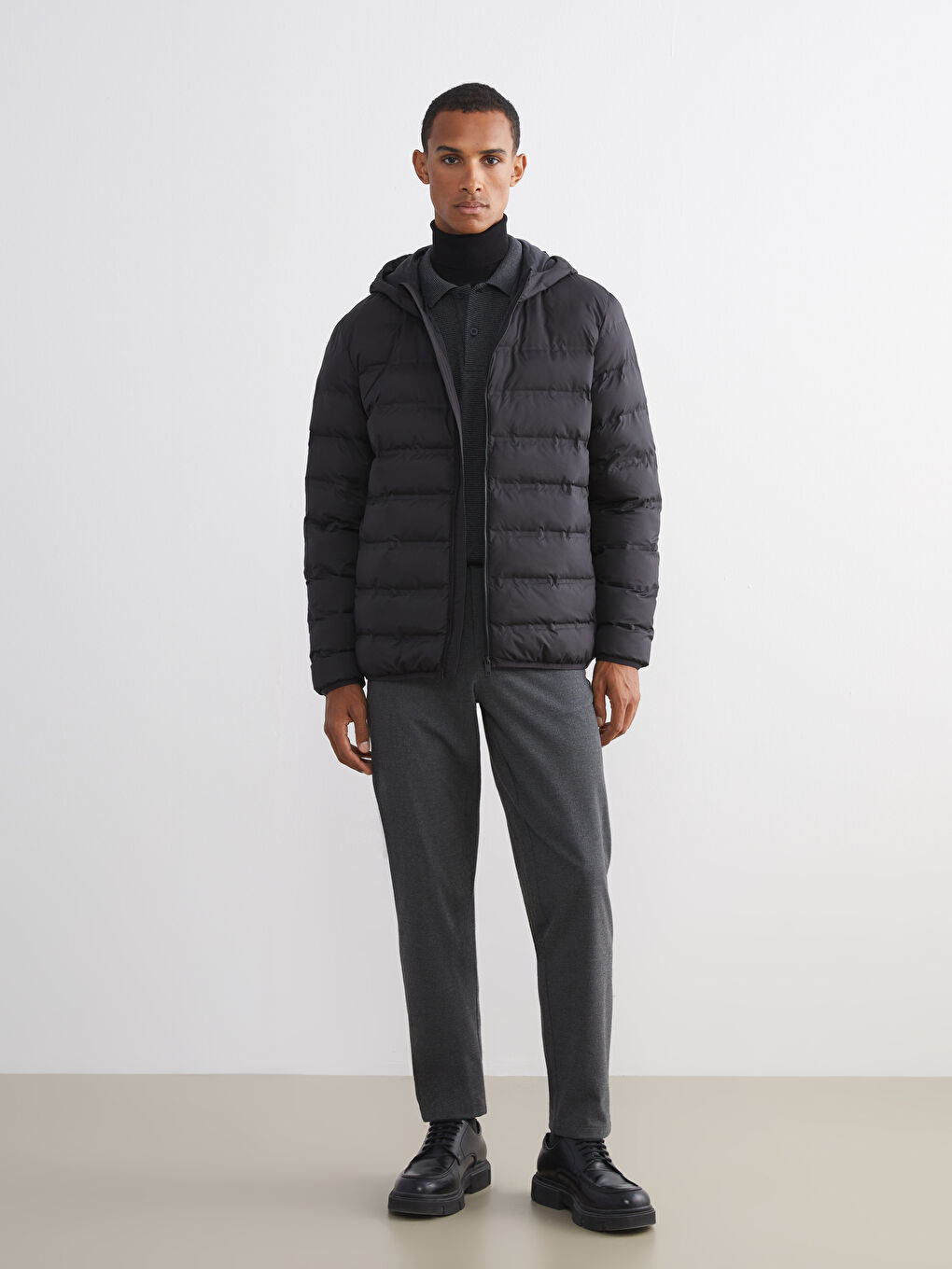 Standard Fit Hooded Men's Puffer Coat-1