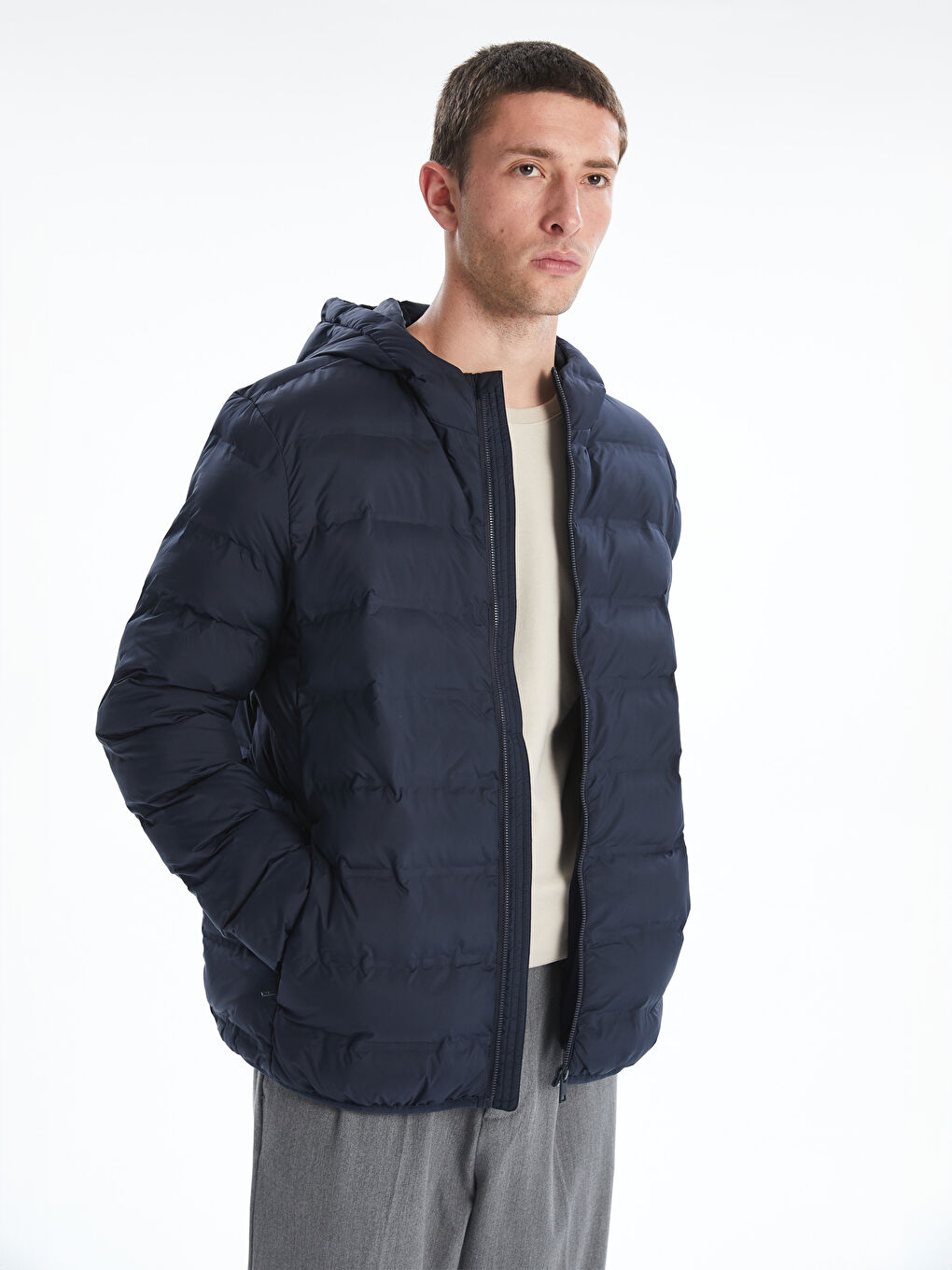 Standard Fit Hooded Men's Puffer Coat