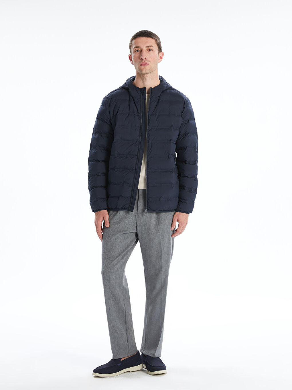 Standard Fit Hooded Men's Puffer Coat-1