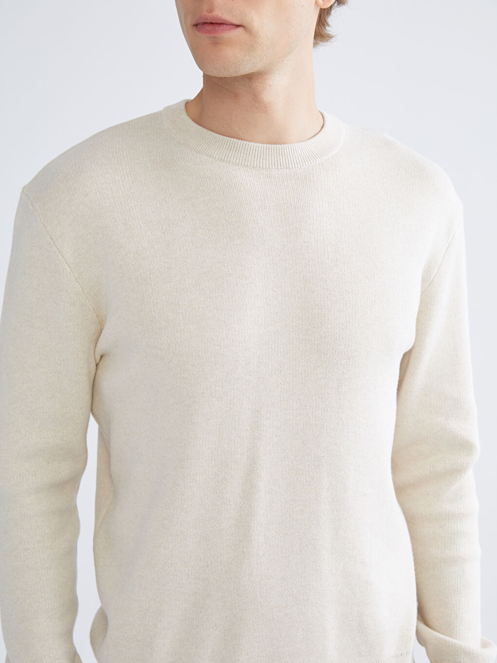 Muški trikotažni džemper okruglog izreza dugih rukava-2