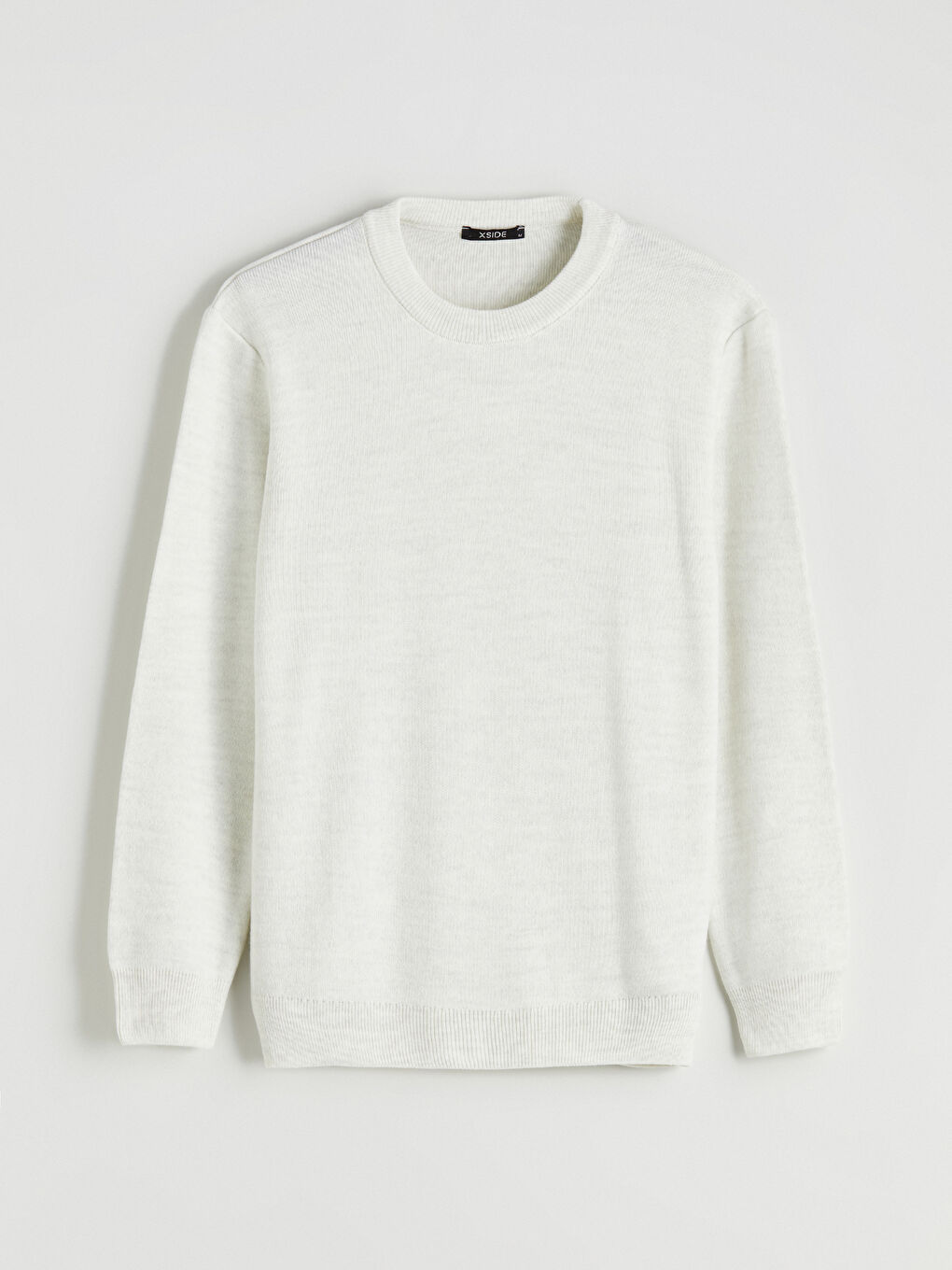 Bej Bisiklet Yaka Erkek Triko Kazak-4