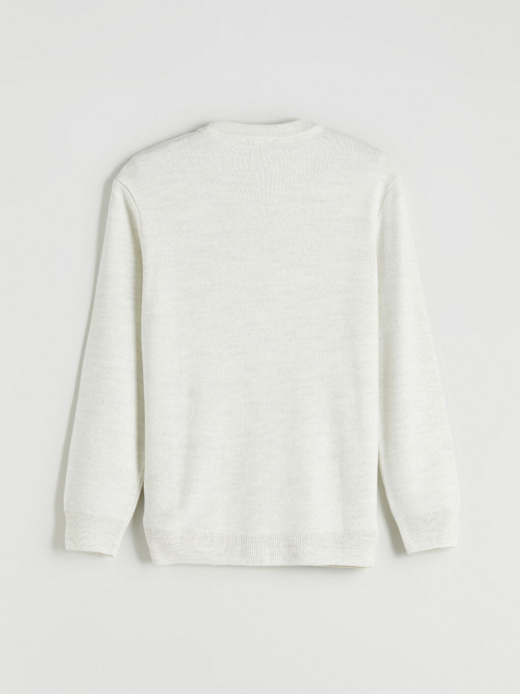 Bej Bisiklet Yaka Erkek Triko Kazak-5