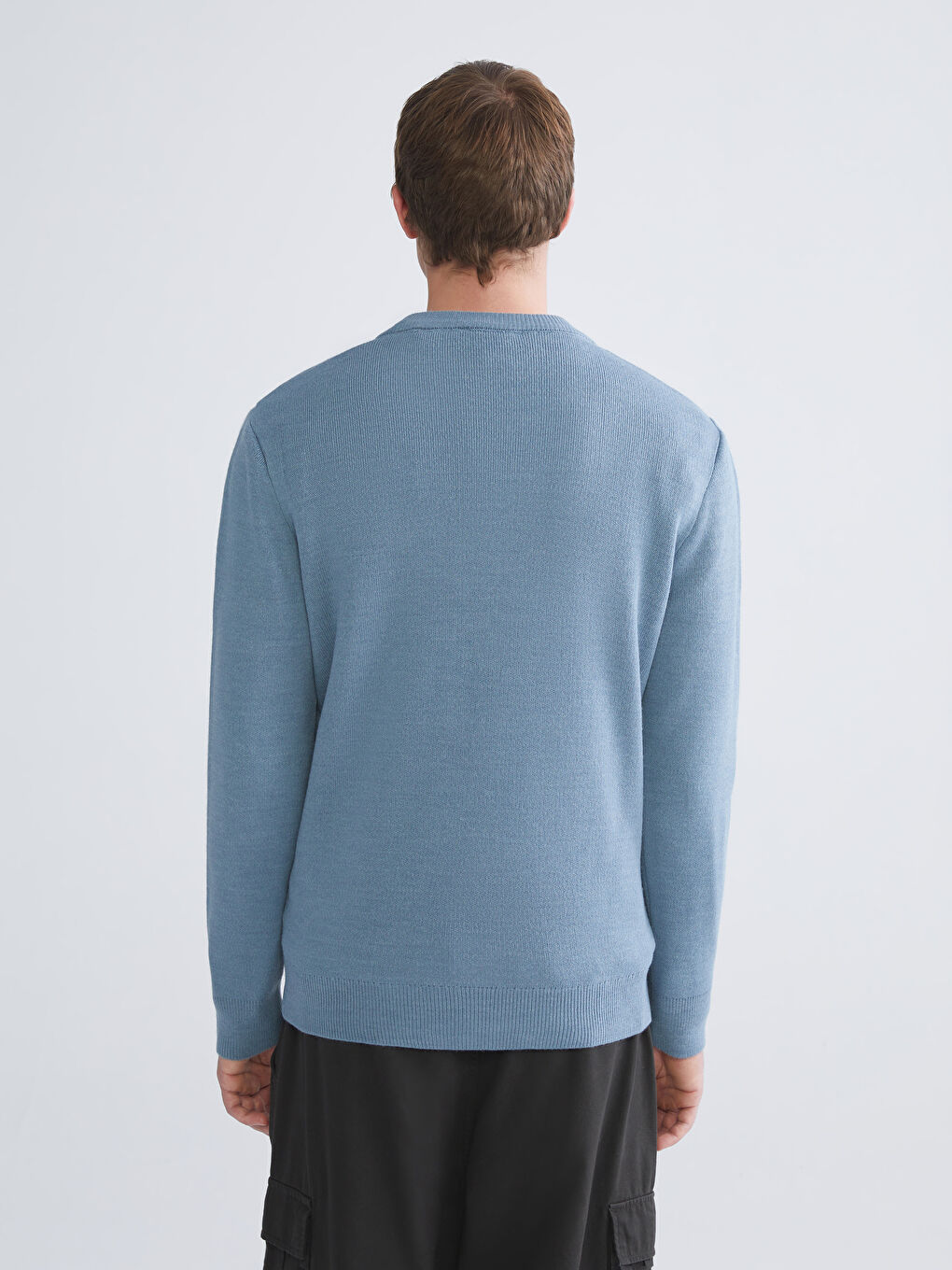 Mavi Bisiklet Yaka Erkek Triko Kazak-3