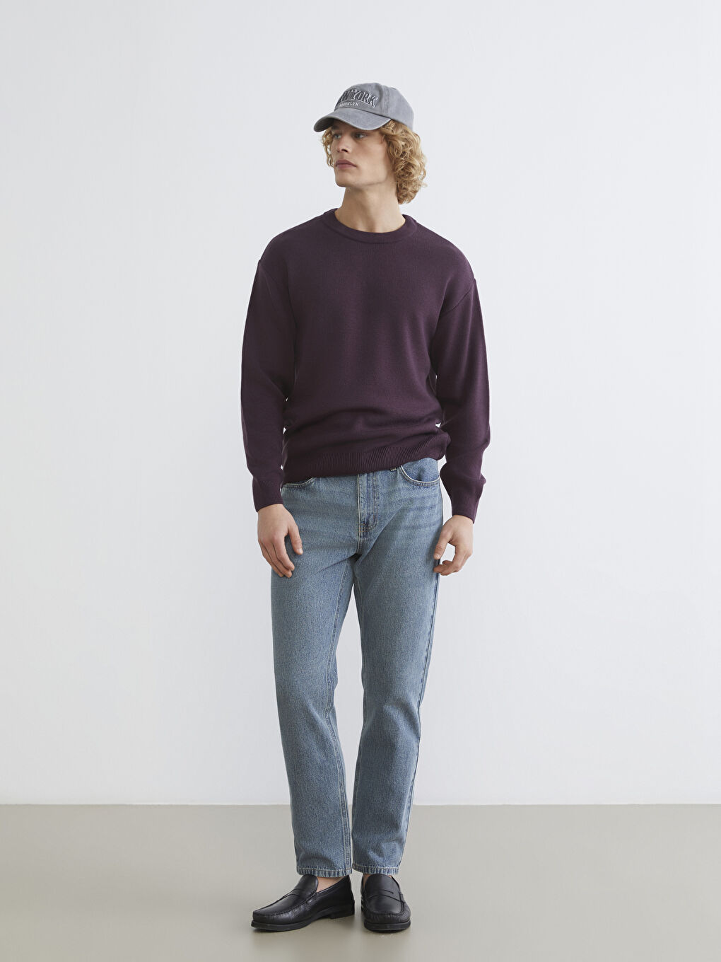 Mürdüm Bisiklet Yaka Erkek Triko Kazak-1