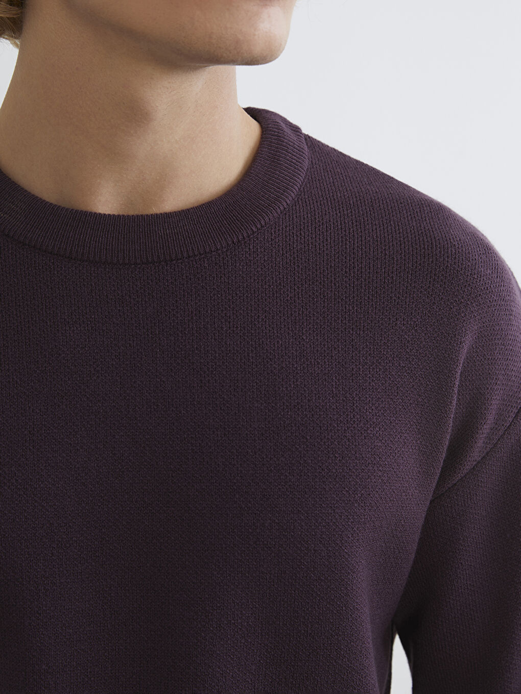 Mürdüm Bisiklet Yaka Erkek Triko Kazak-2