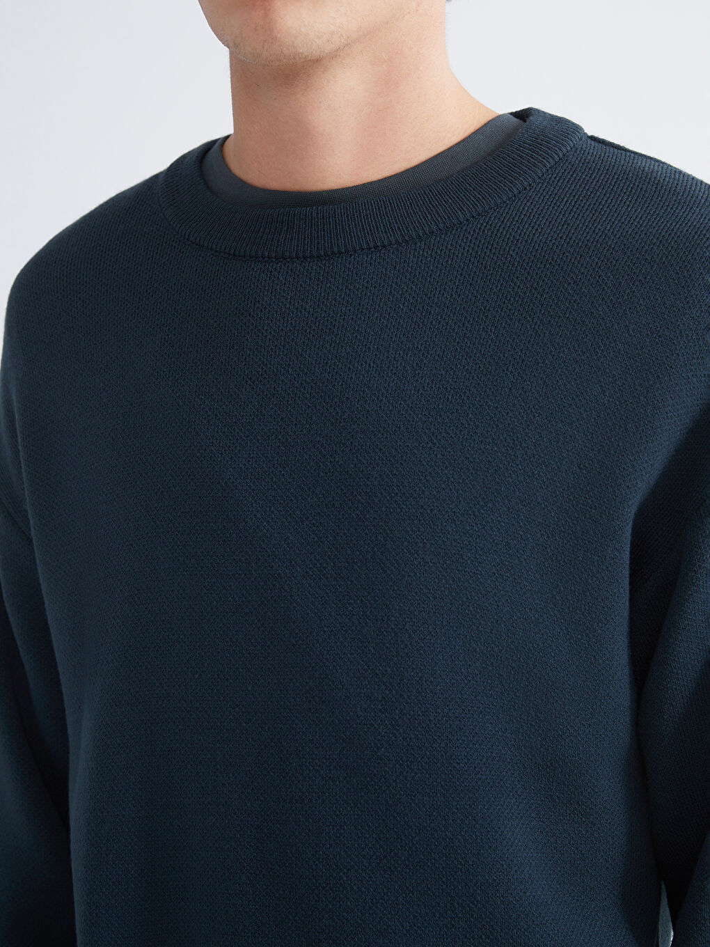 Petrol Bisiklet Yaka Erkek Triko Kazak-2