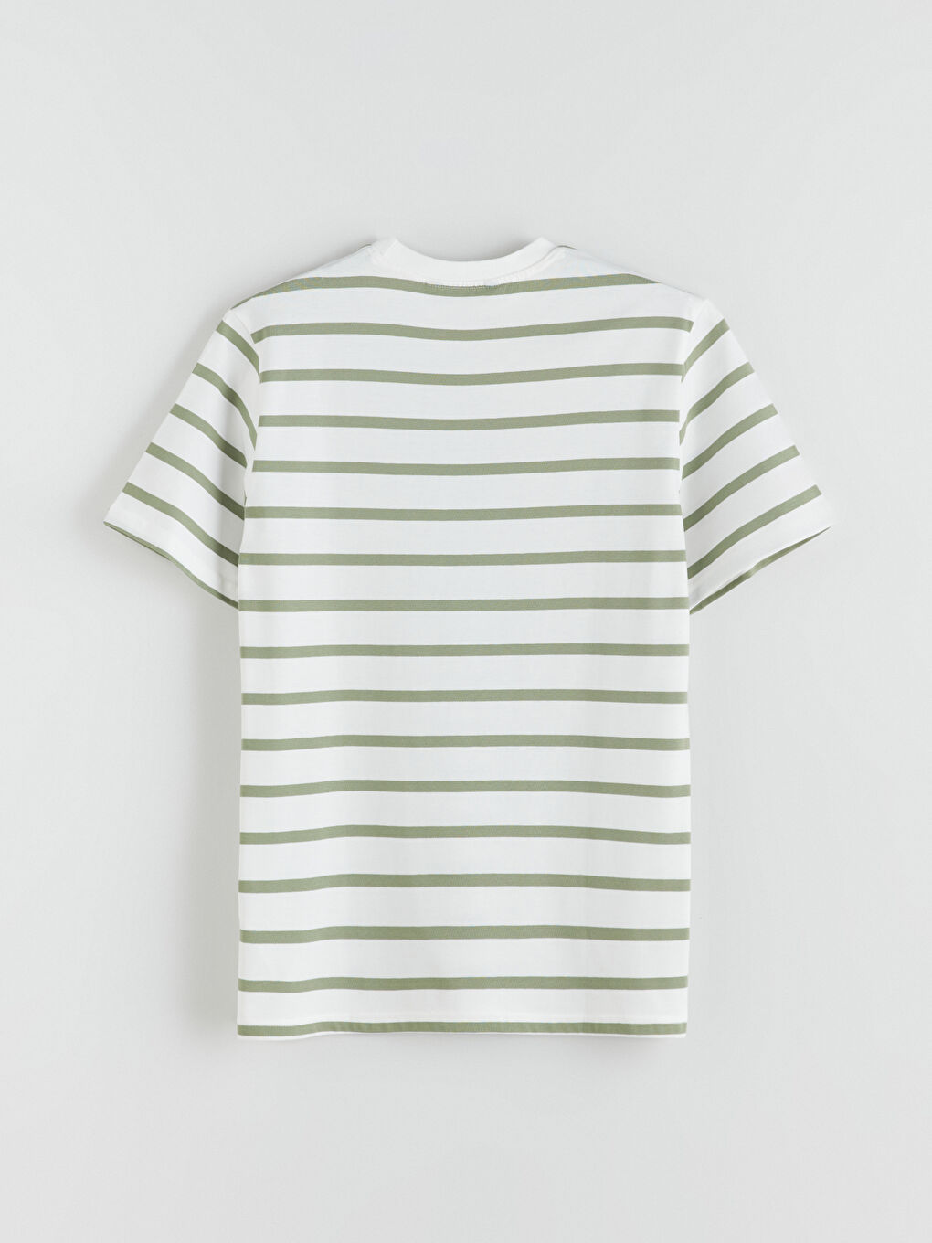 Yeşil Bisiklet Yaka Çizgili Penye Erkek Tişört-5