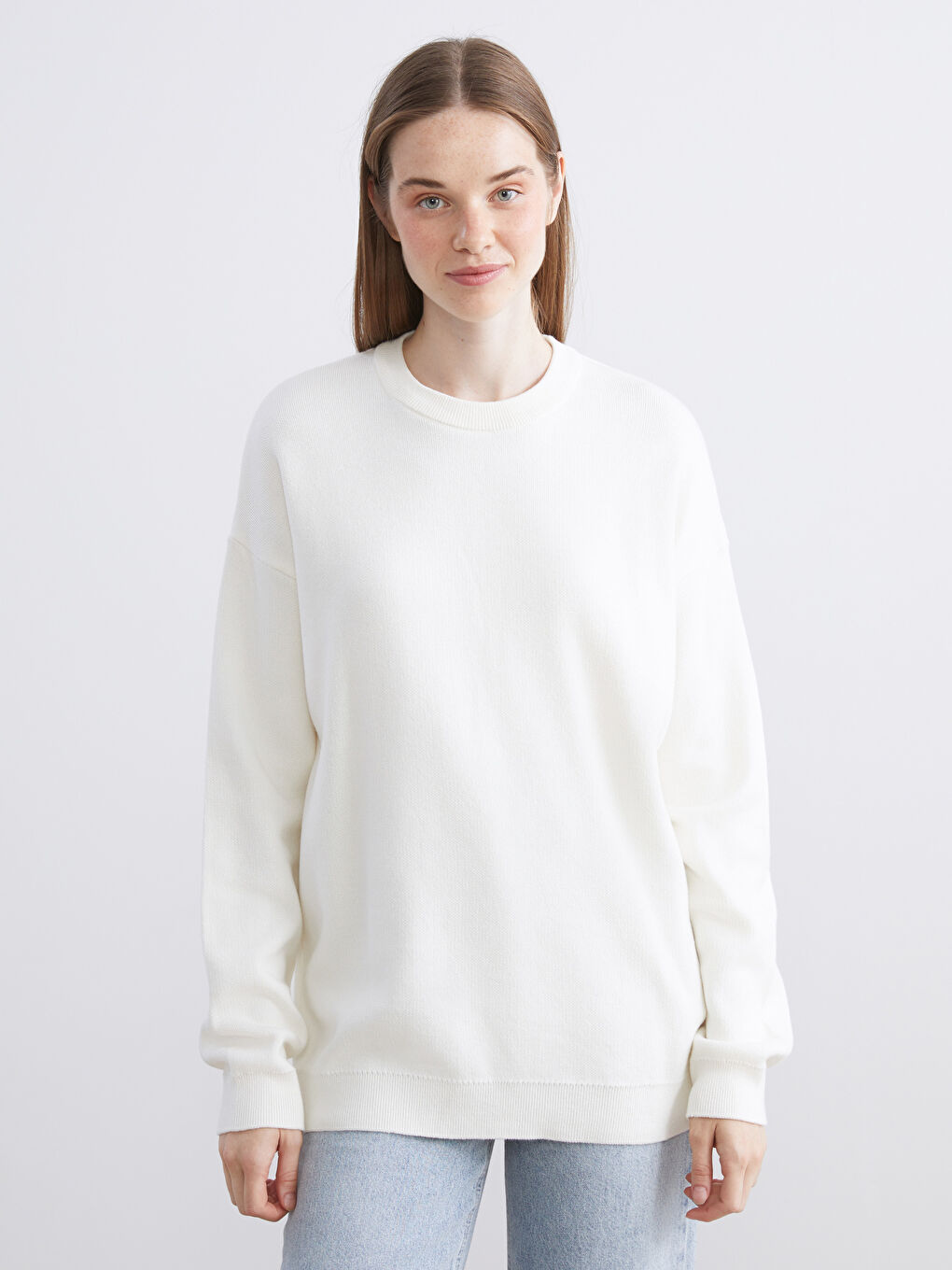 Crew Neck Long Sleeve Men's Tricot Sweater