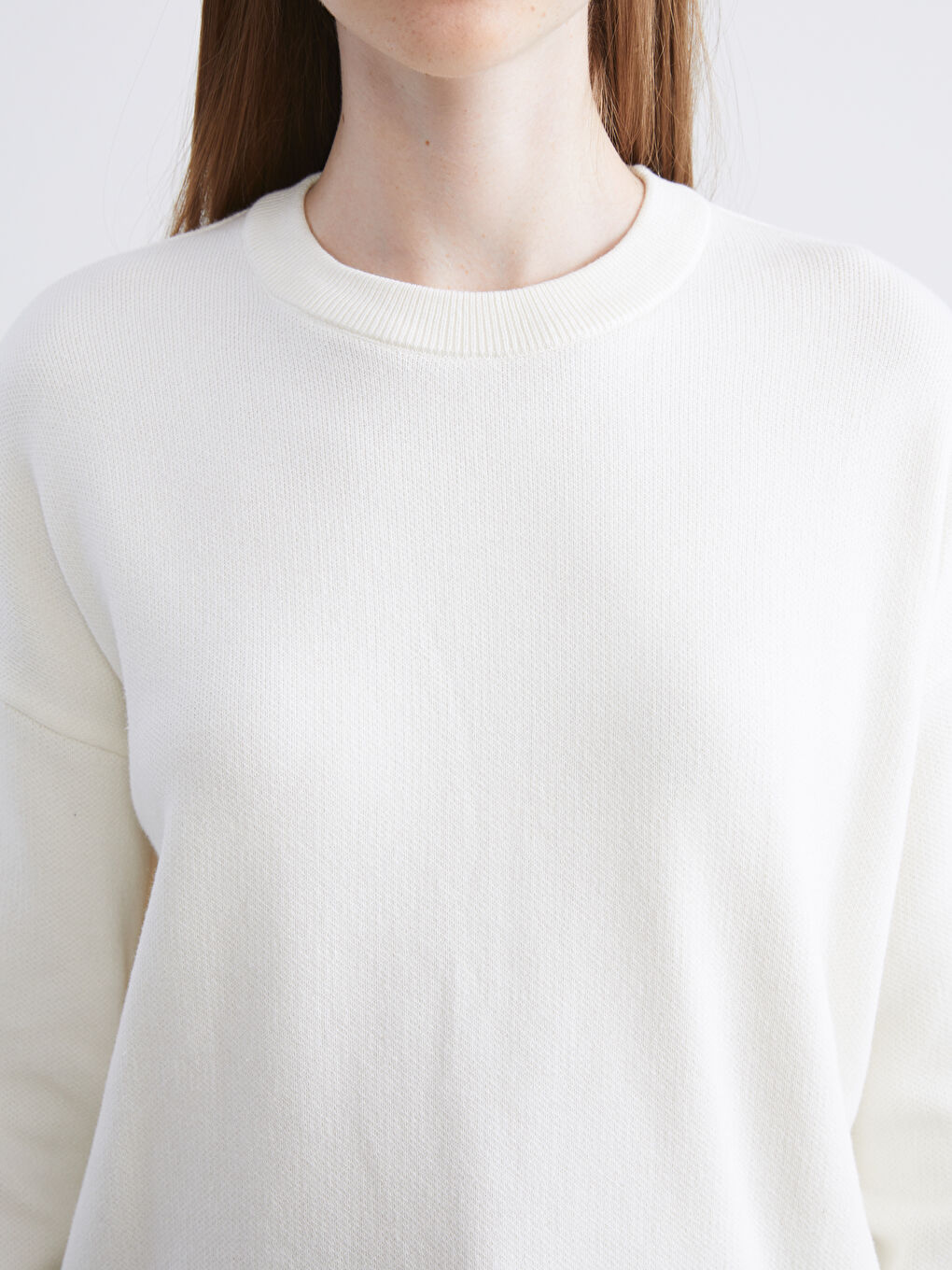 Crew Neck Long Sleeve Men's Tricot Sweater-5