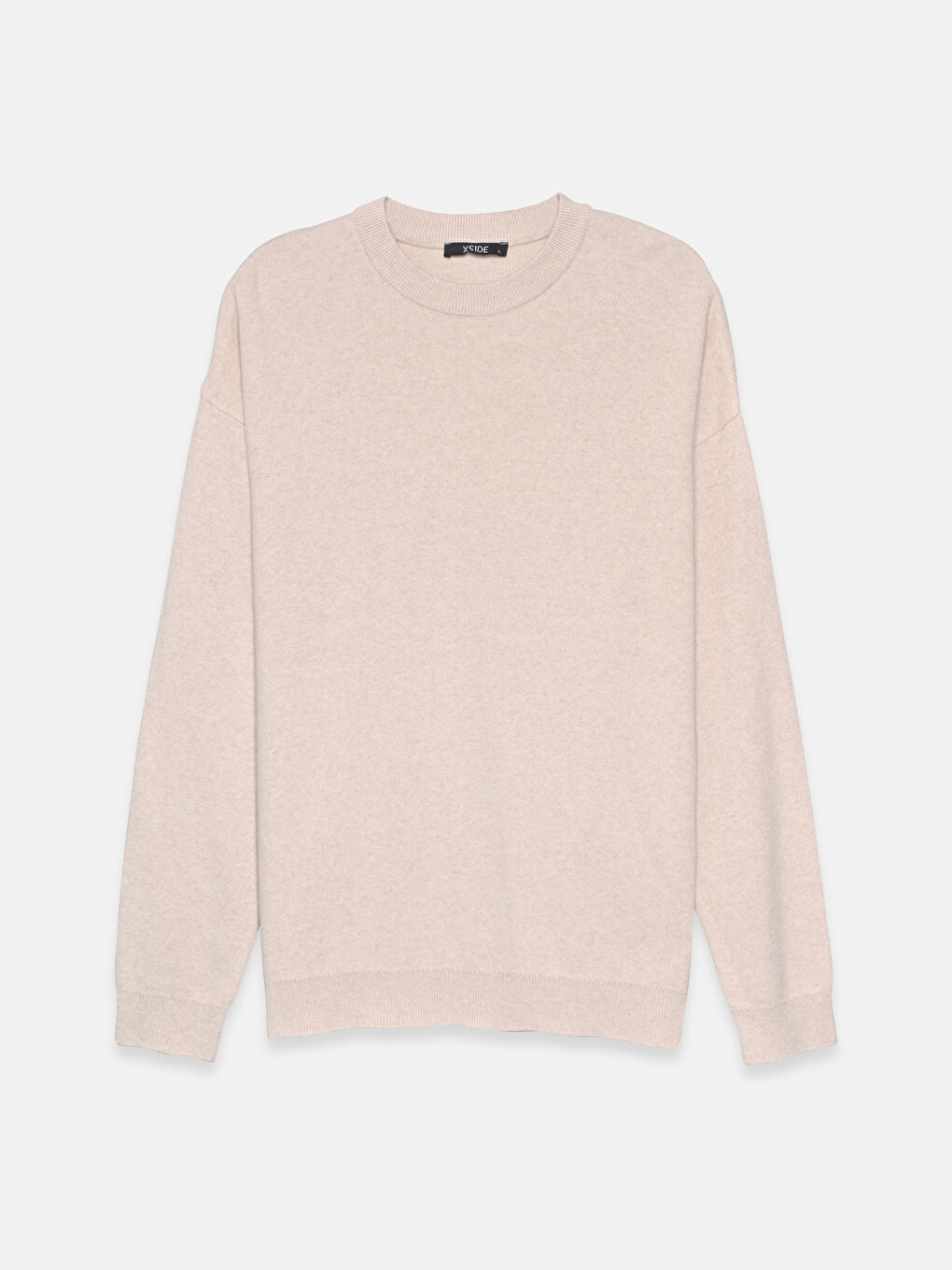 Пуловер с кръгло деколте и дълъг ръкав за мъже от трико