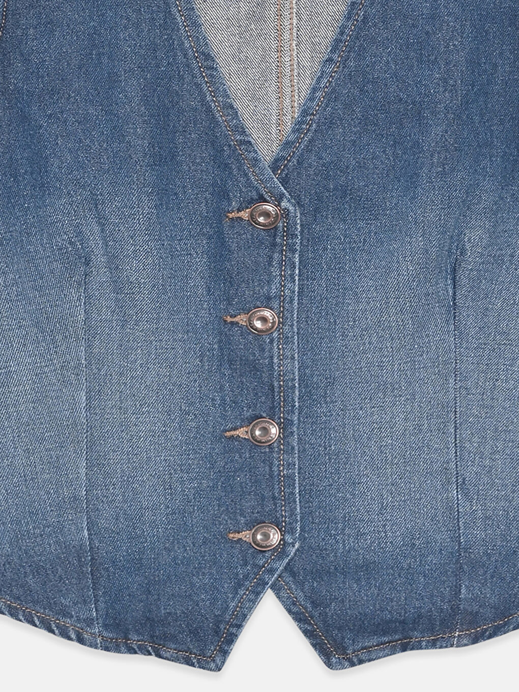 Джинсовий Жилет Жіночий з V-подібним Вирізом-4