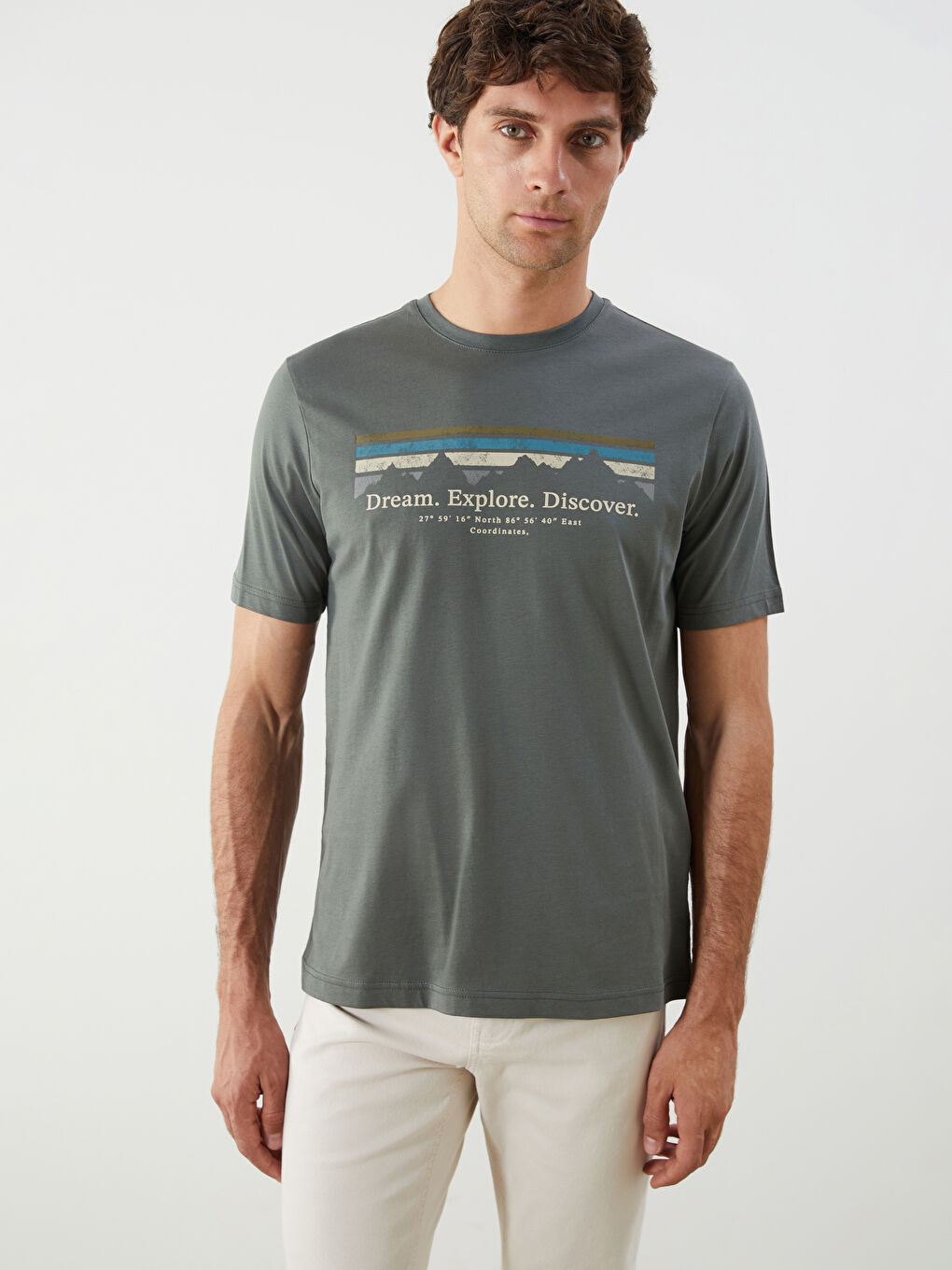 LCWAIKIKI Classic Crew Neck Printed Jersey Men's T-Shirt -W53371Z8-VWQ