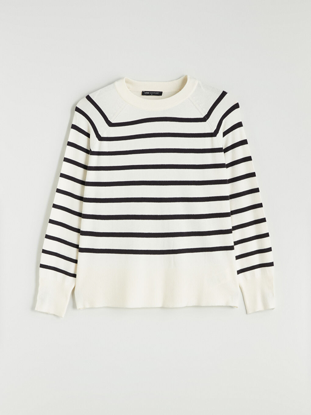 LCW Comfort Crew Neck Striped Women's Sweater -W53372Z8-LEG