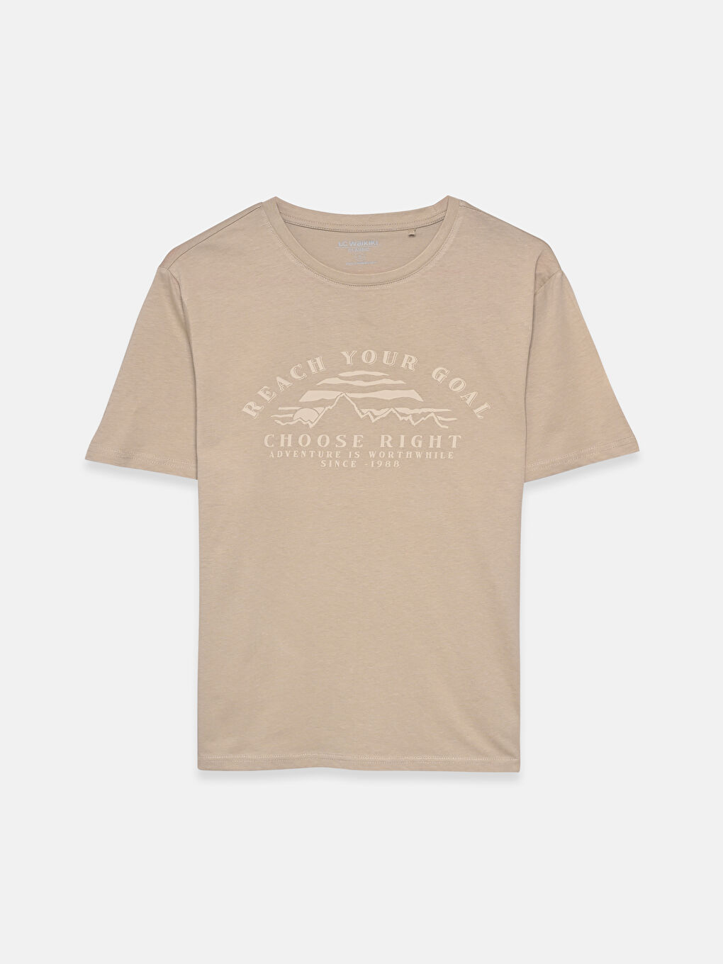 تيشيرت رجالي مطبوع برقبة دائرية