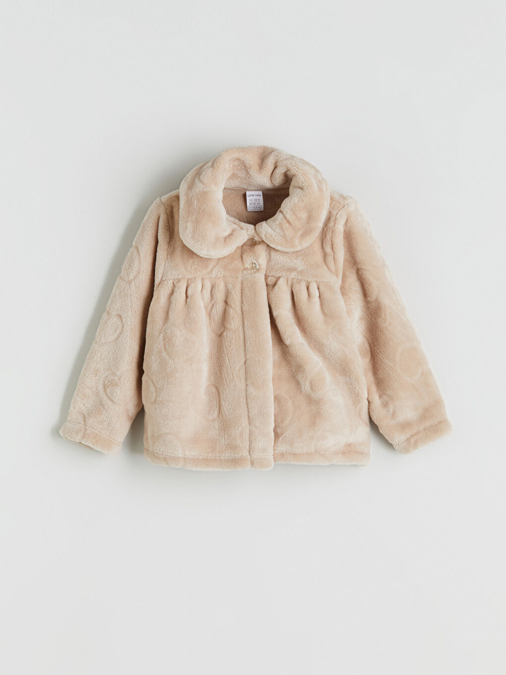 Manteau en Peluche pour Filles à Col Claudine