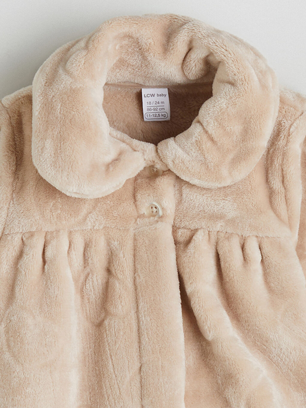 Manteau en Peluche pour Filles à Col Claudine-1