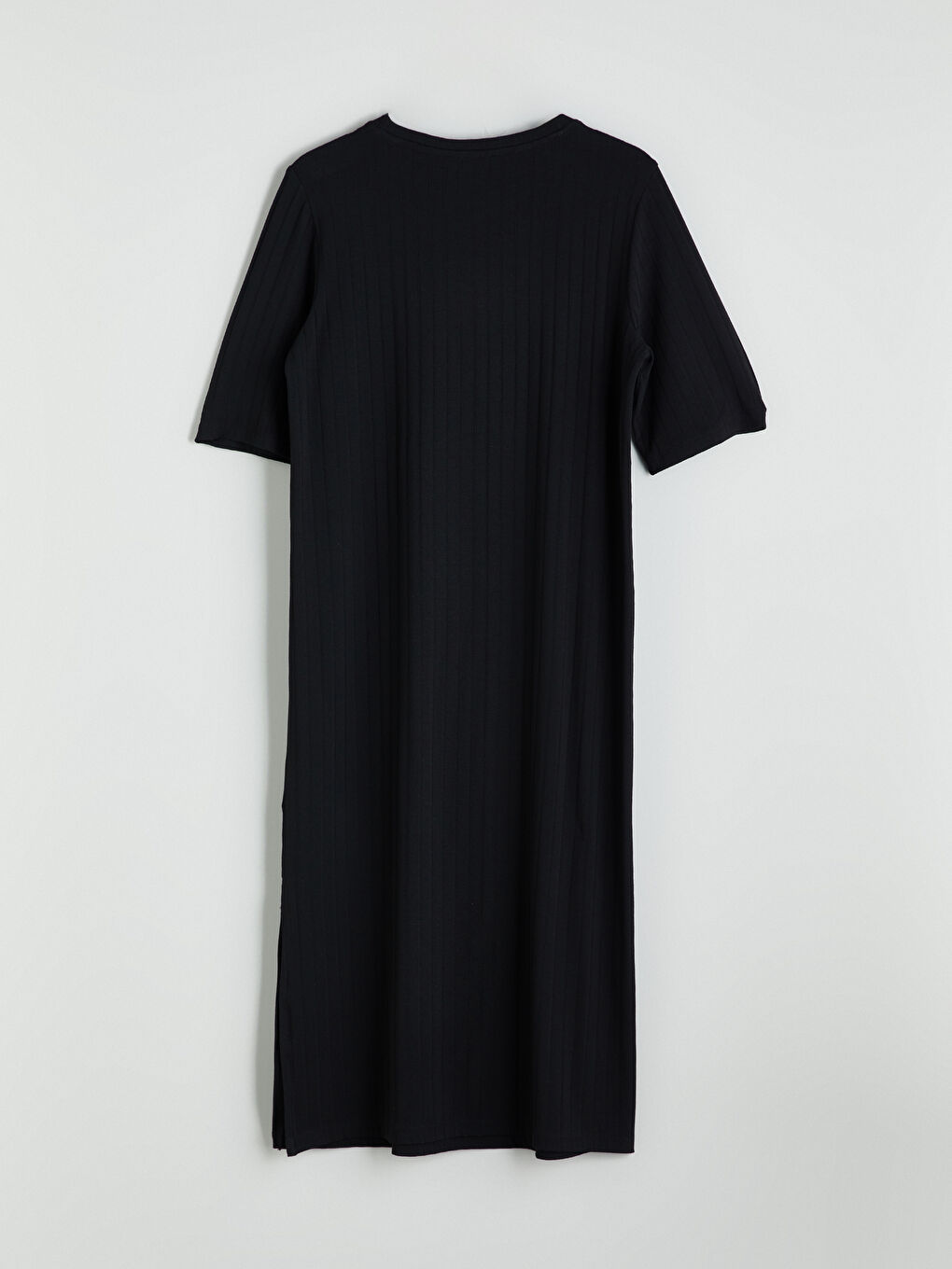 LCW Comfort Crew Neck Striped A-Line Dress -W53392Z8-CVL