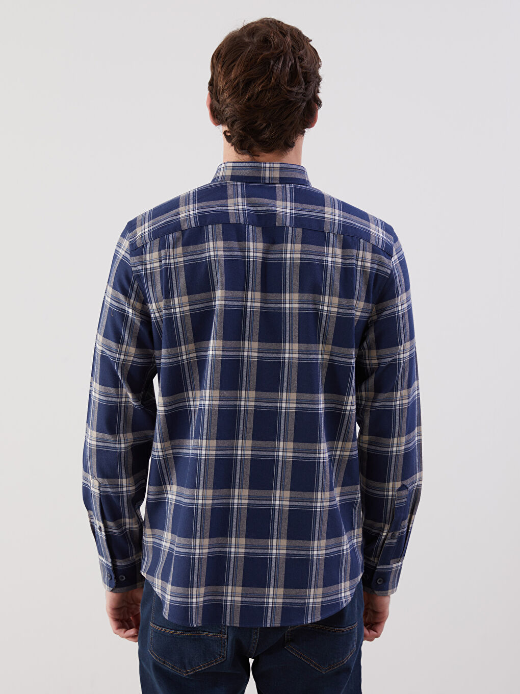 LCWAIKIKI Classic Regular Fit Long Sleeve Plaid Gabardine Men's Shirt -W53398Z8-LKQ