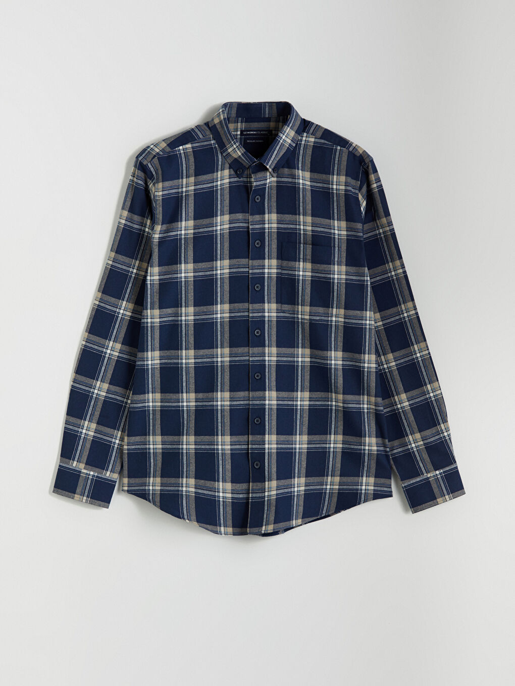 LCWAIKIKI Classic Regular Fit Long Sleeve Plaid Gabardine Men's Shirt -W53398Z8-LKQ