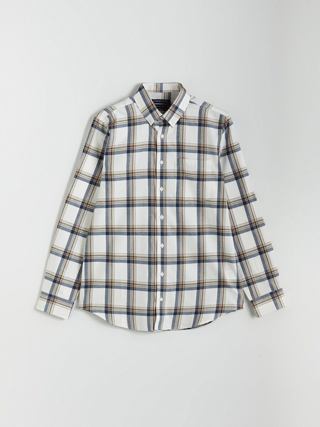 LCWAIKIKI Classic Regular Fit Long Sleeve Plaid Gabardine Men's Shirt -W53398Z8-SZ4