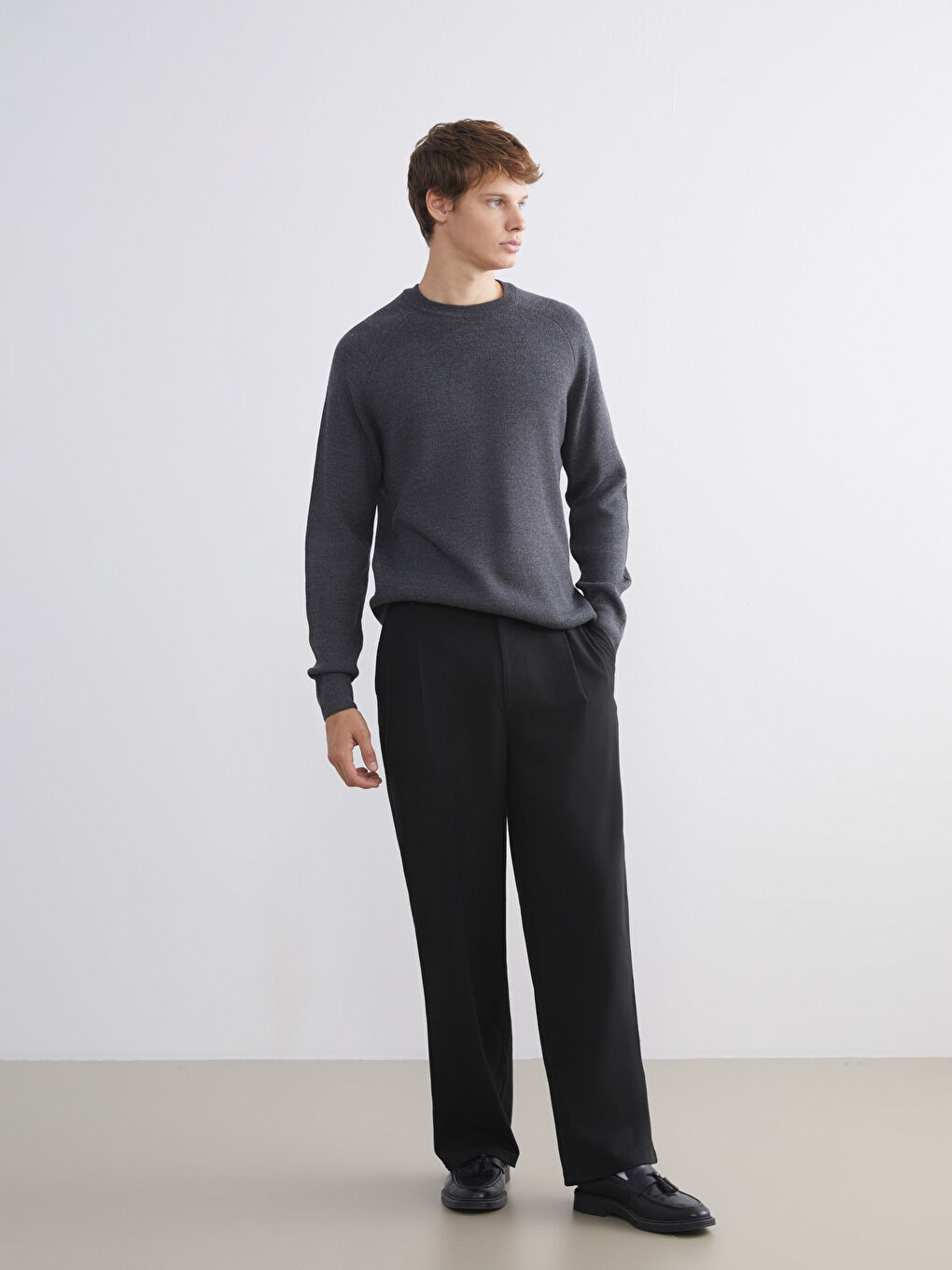 Pull-over Col rond Manches longues pour Hommes en Tricot-1