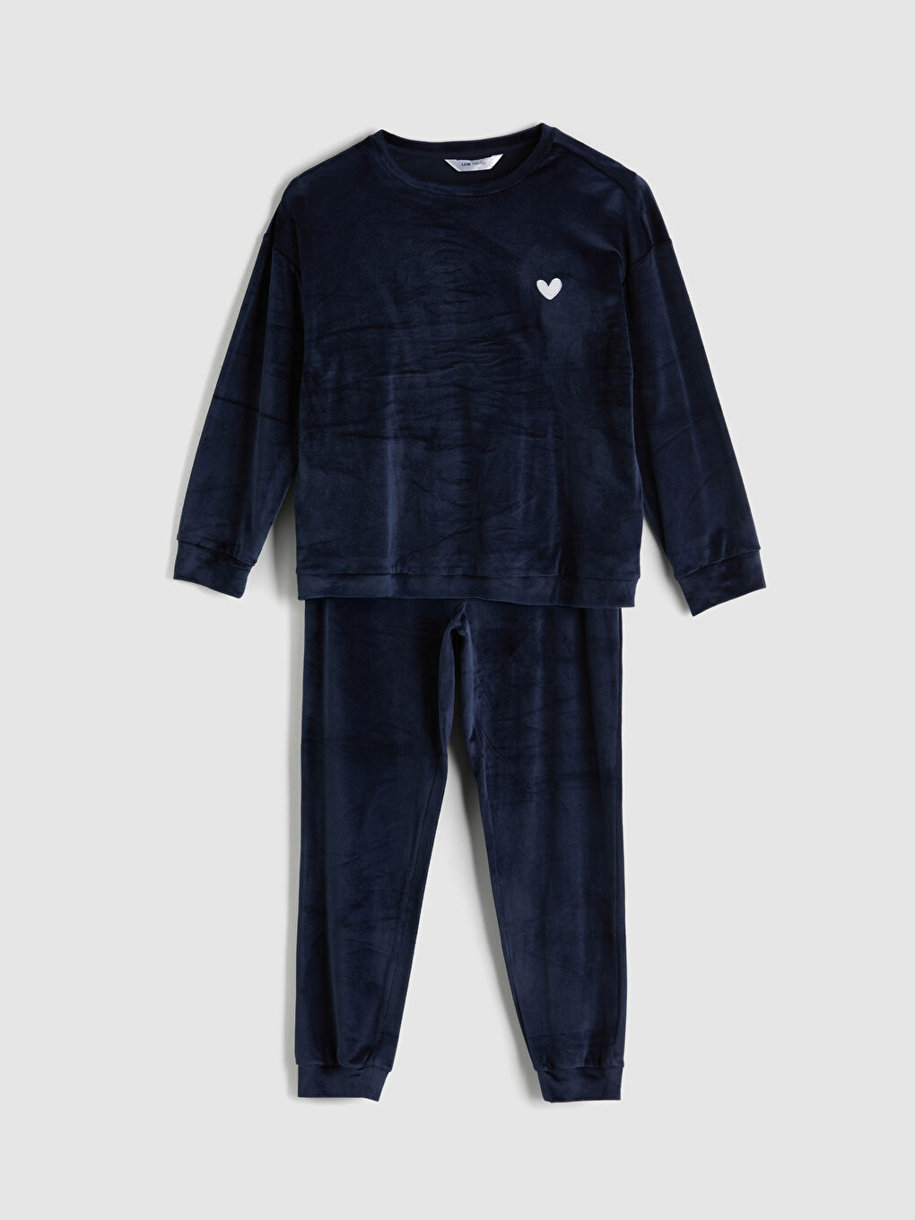 Crew Neck Embroidered Long Sleeve Women's Pyjamas Set-4