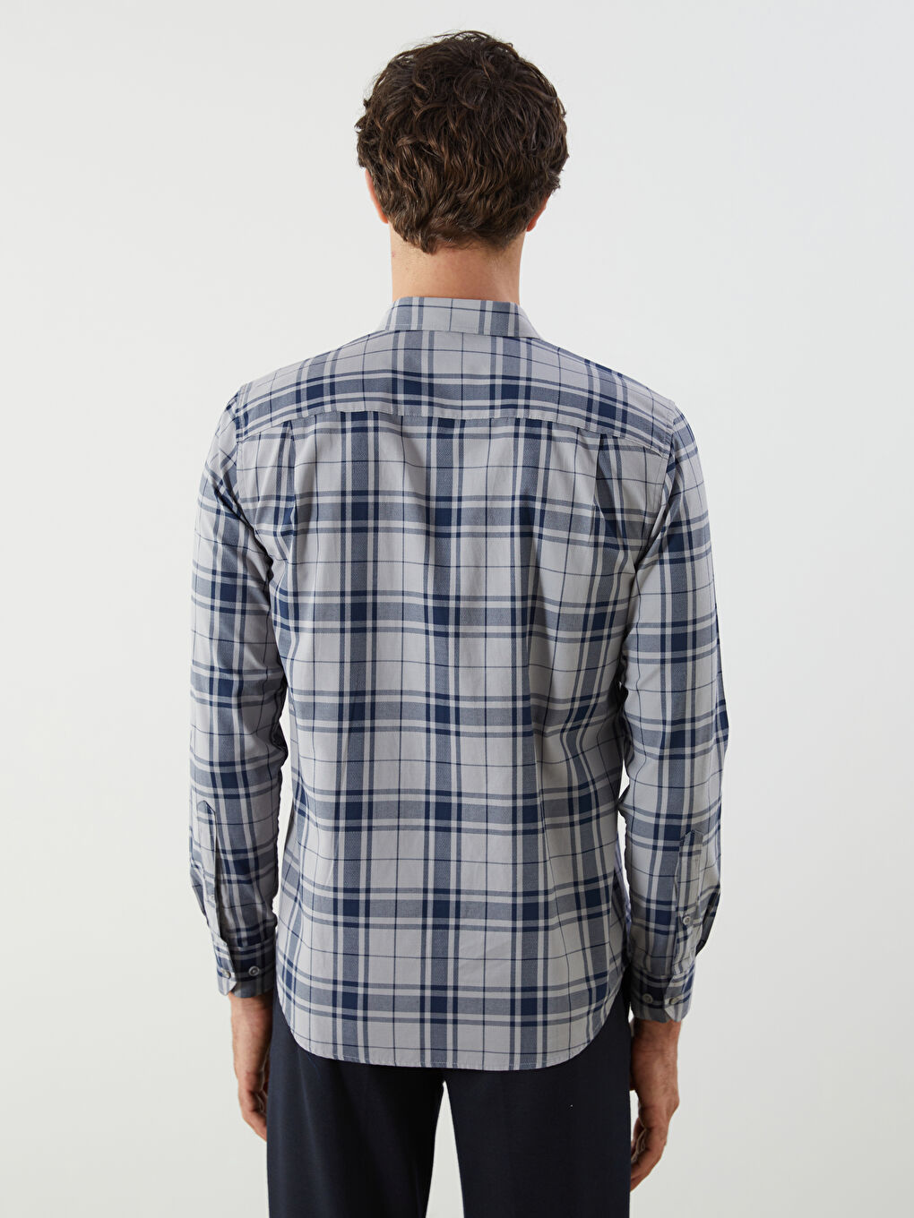 LCWAIKIKI Classic Regular Fit Long Sleeve Plaid Dobby Fabric Men's Shirt -W53407Z8-LMK