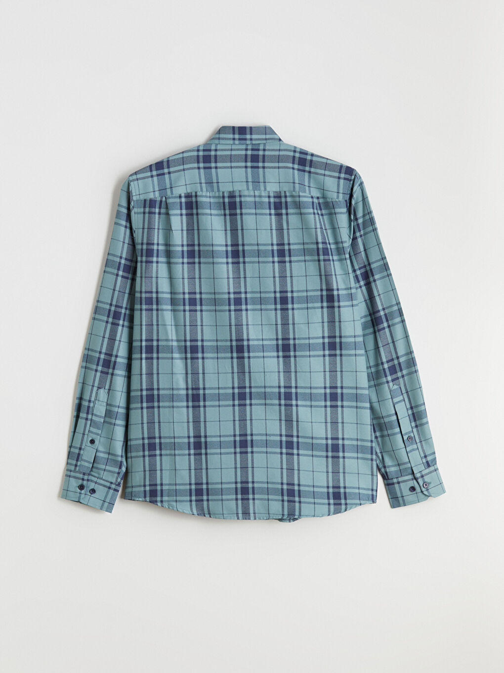 Haki Regular Fit Uzun Kollu Ekose Armürlü Erkek Gömlek-5