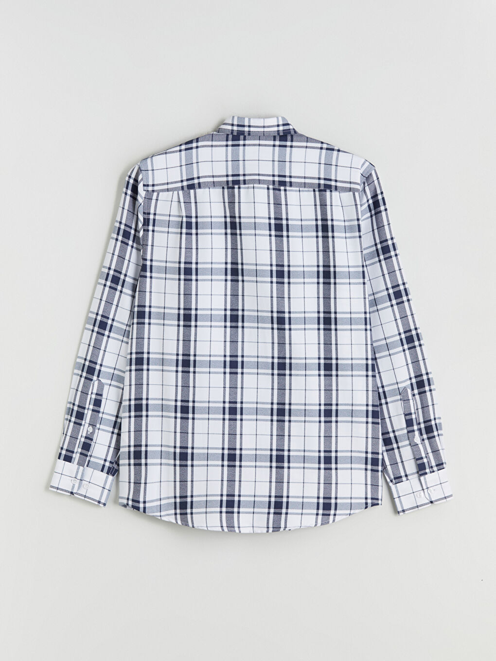 Regular Fit Long Sleeve Plaid Dobby Fabric Men's Shirt-1