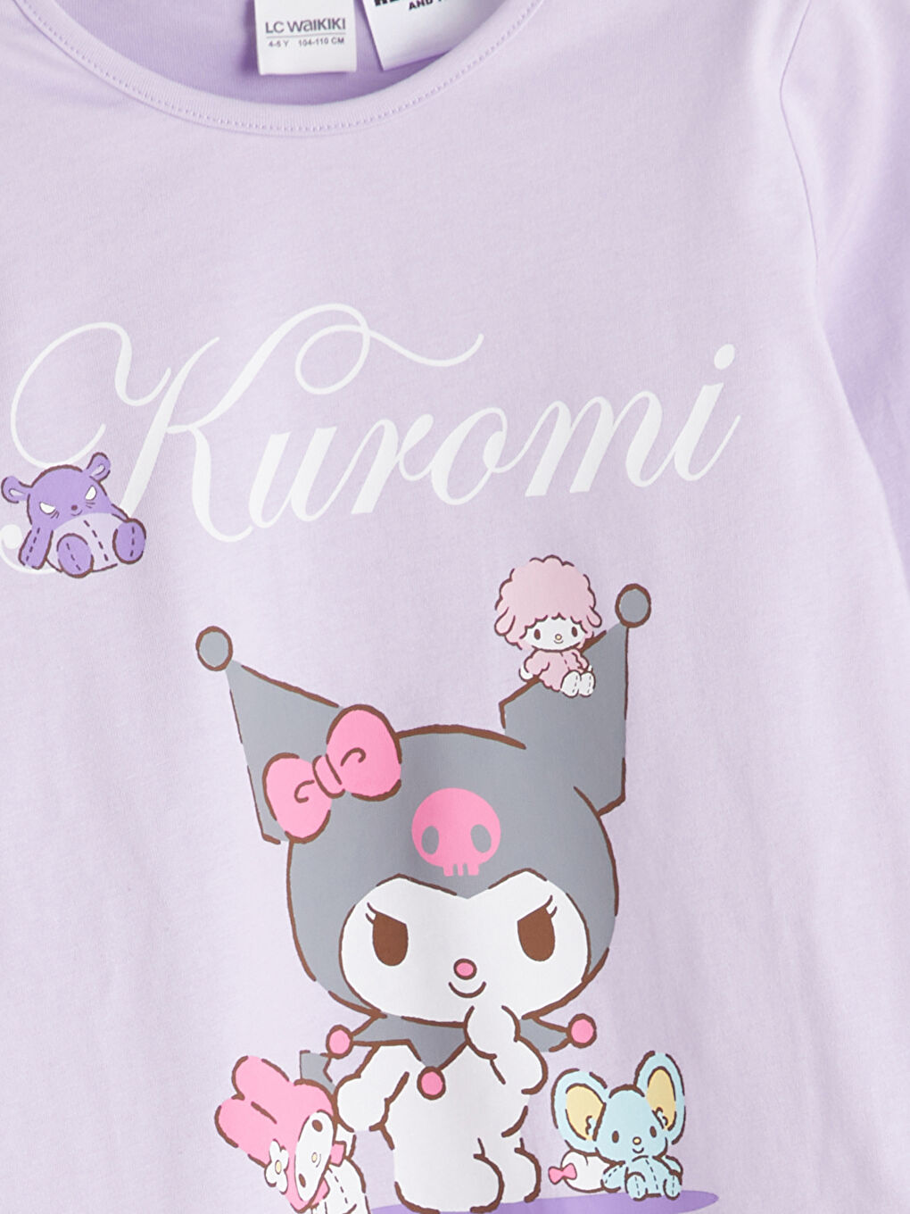 LCW Kids Crew Neck Kuromi Printed Girls' Pyjamas Set -W53412Z1-G0W