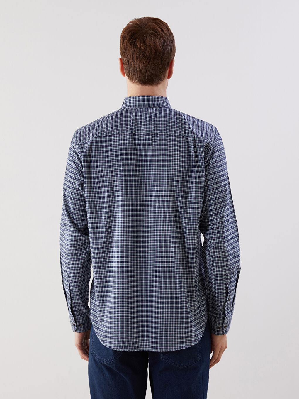 LCWAIKIKI Classic Regular Fit Long Sleeve Plaid Oxford Men's Shirt -W53415Z8-LME