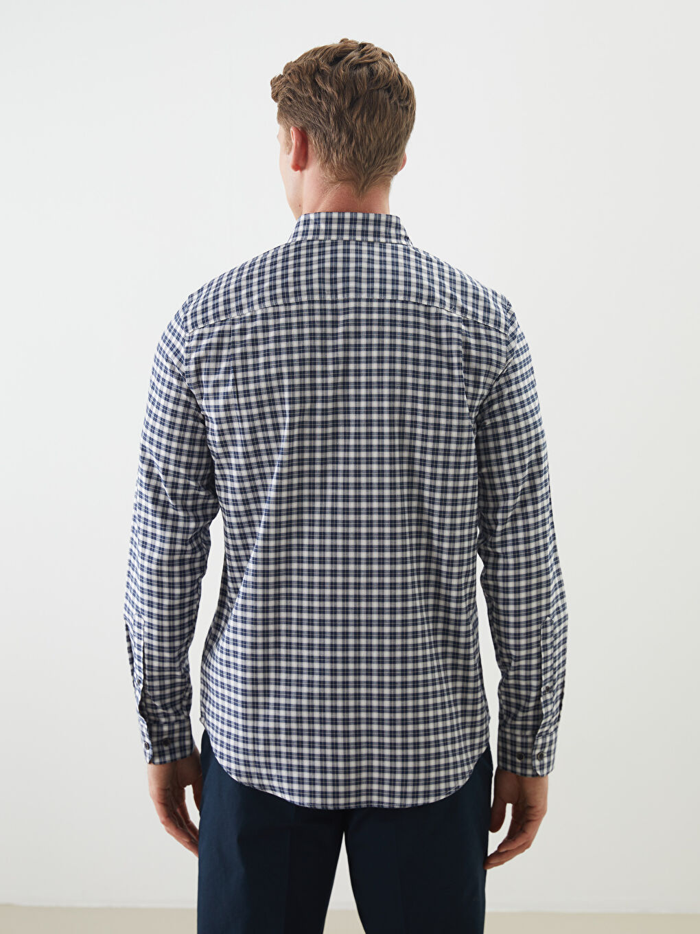LCWAIKIKI Classic Regular Fit Long Sleeve Plaid Oxford Men's Shirt -W53415Z8-LN6