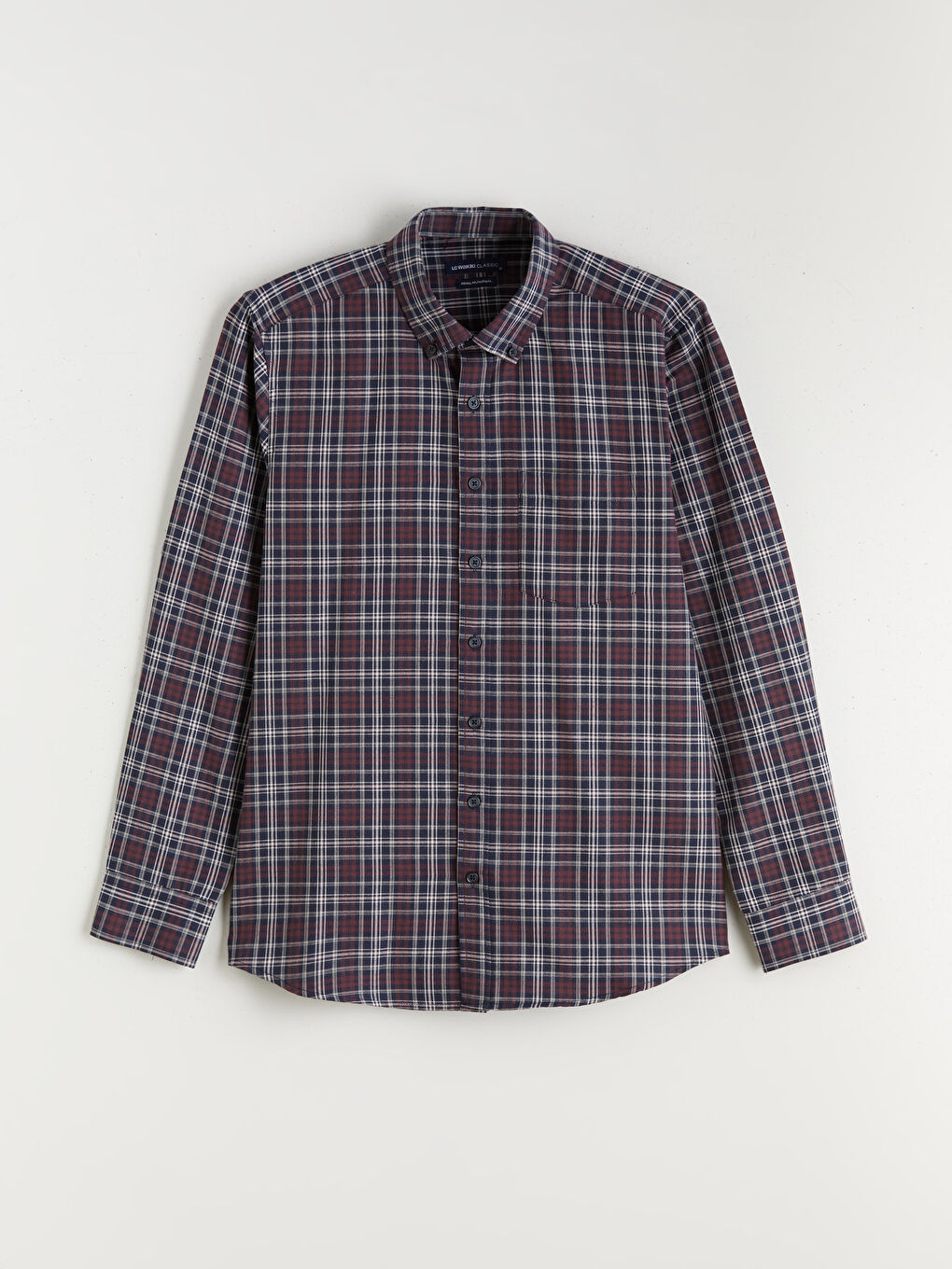 Bordo Regular Fit Uzun Kollu Ekose Erkek Gömlek-4