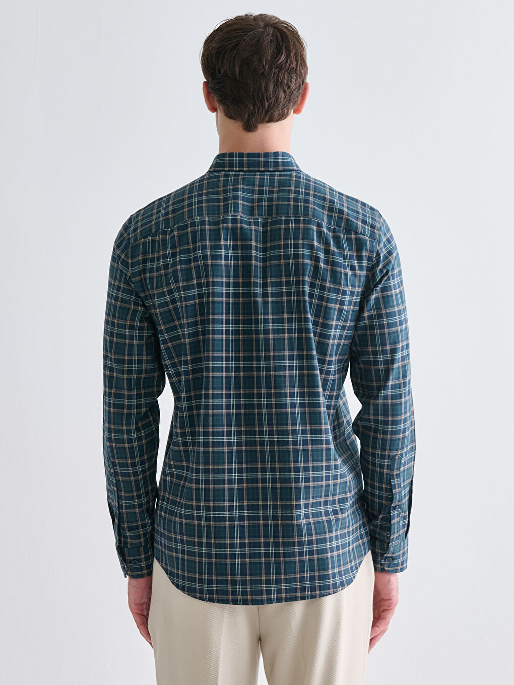 LCWAIKIKI Classic Regular Fit Long Sleeve Plaid Men's Shirt -W53417Z8-LME