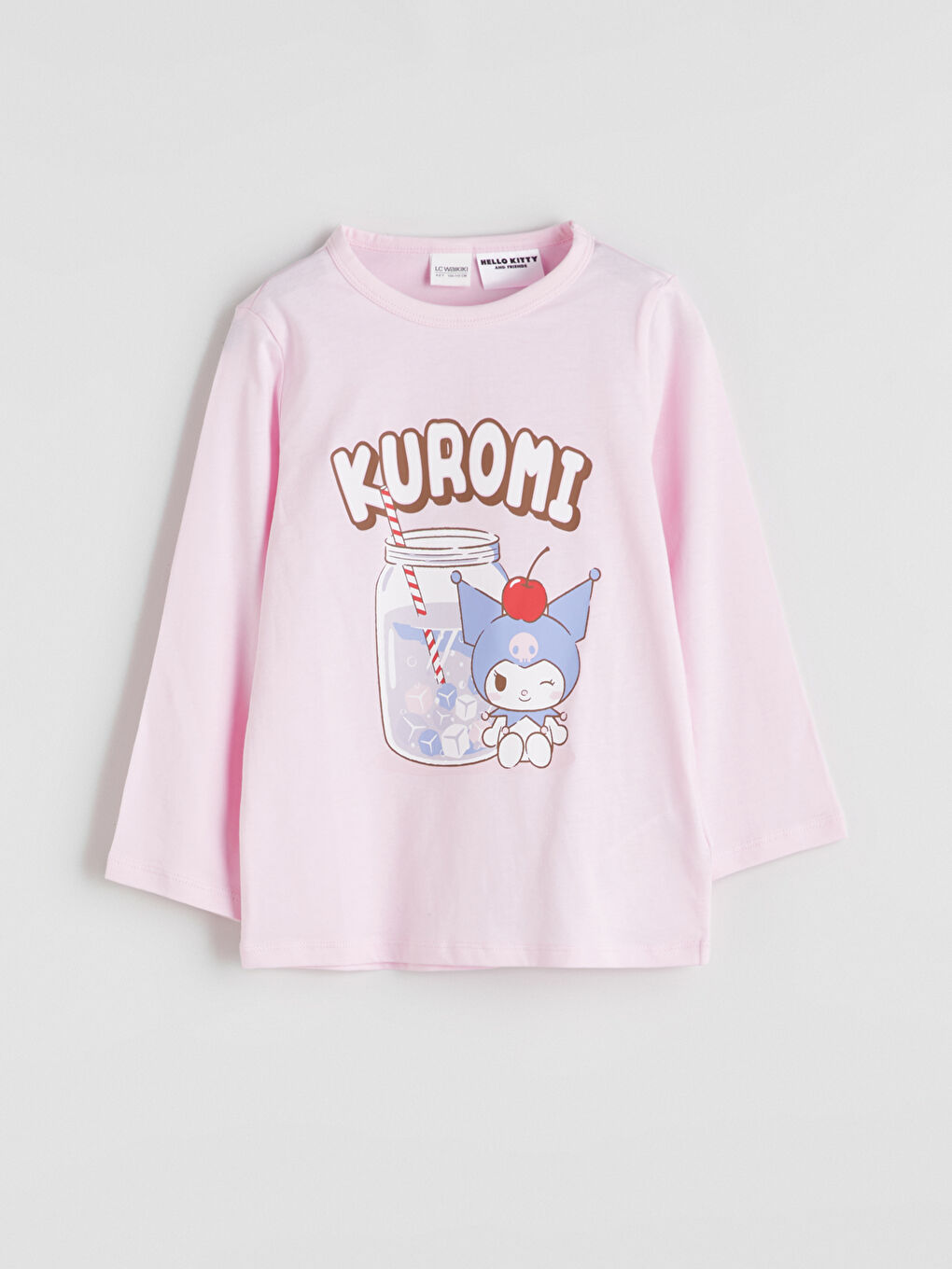 LCW Kids Crew Neck Kuromi Printed Girls' Pyjamas Set -W53423Z1-FXK