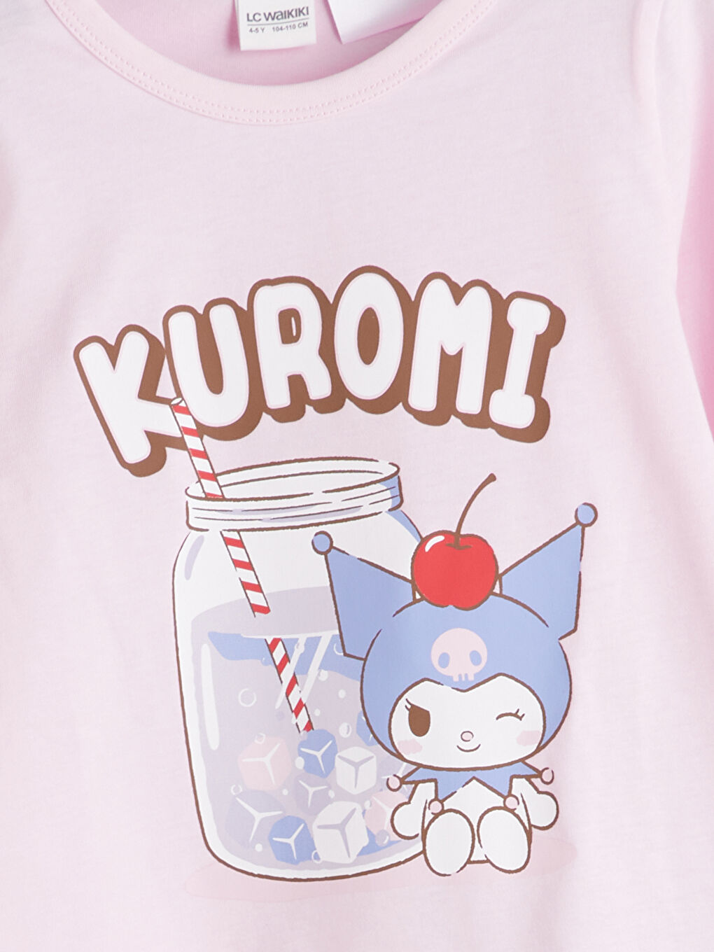 LCW Kids Crew Neck Kuromi Printed Girls' Pyjamas Set -W53423Z1-FXK