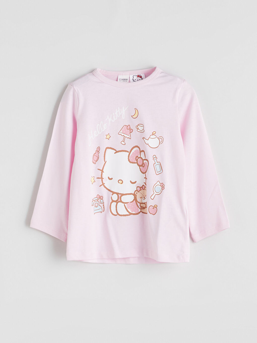 LCW Kids Hello Kitty štampani pidžama komplet za devojčice -W53426Z1-JH4